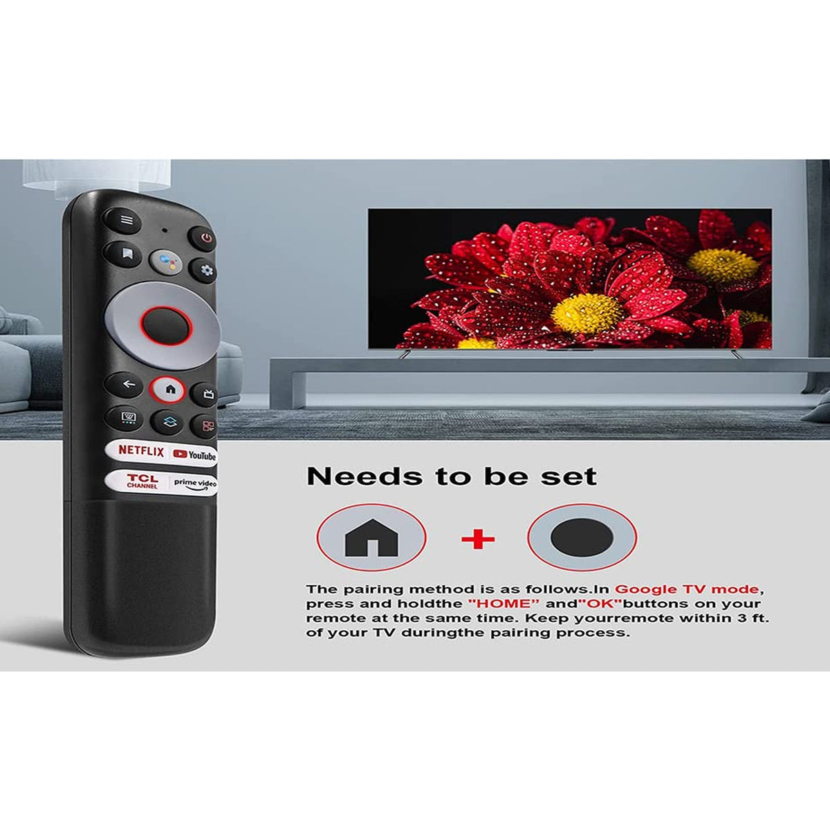 RC902N-FMR1 Voice Replaced Remote fit for All TCL Android TV and TCL Google TV, S546 R646 Mini-LED QLED 4K UHD Smart TV 75R646 55S546 50S546 65R646 55R646 75S546 65S546
