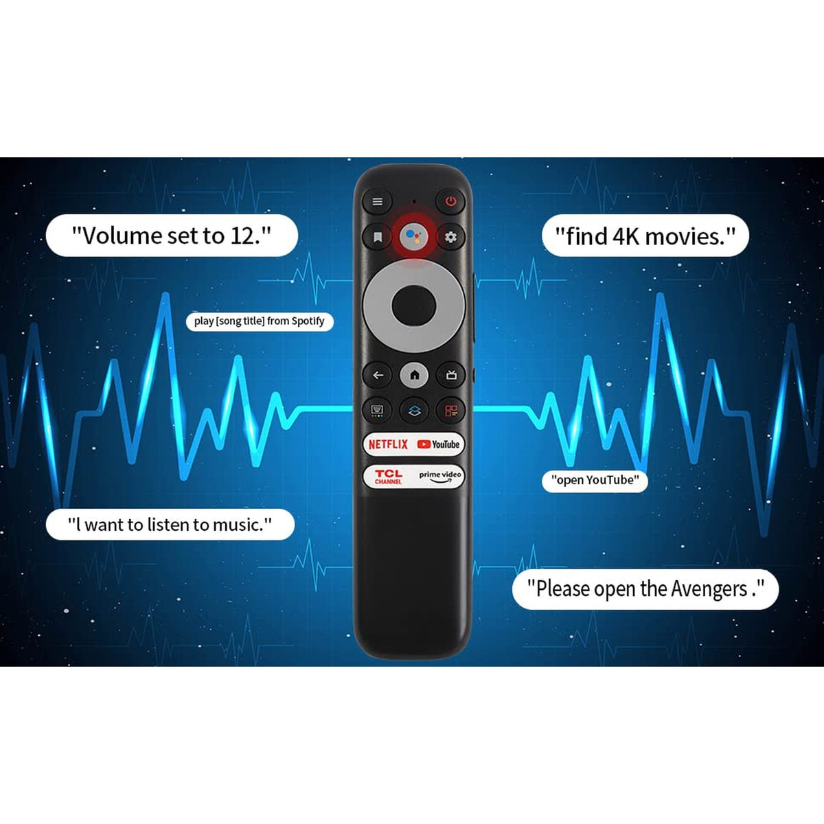 RC902N-FMR1 Voice Replaced Remote fit for All TCL Android TV and TCL Google TV, S546 R646 Mini-LED QLED 4K UHD Smart TV 75R646 55S546 50S546 65R646 55R646 75S546 65S546
