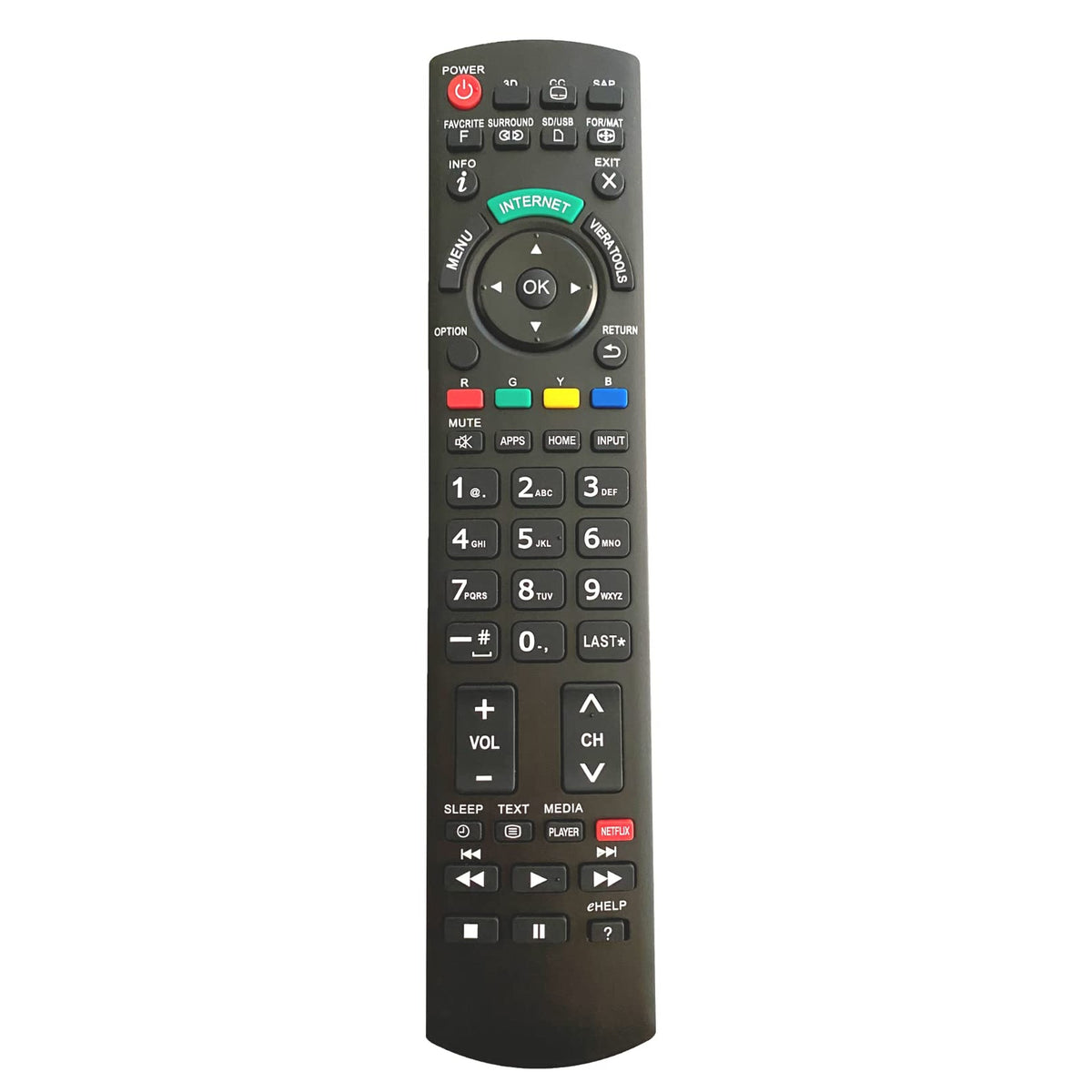 Young Universal Replacement Remote Control Pan-918 for All Panasonic Netflix 3D TV TC-L47E5X TC-L42E50 TC-P54G20 TC-P54VT25 Viera LCD LED Plasma HDTV TV