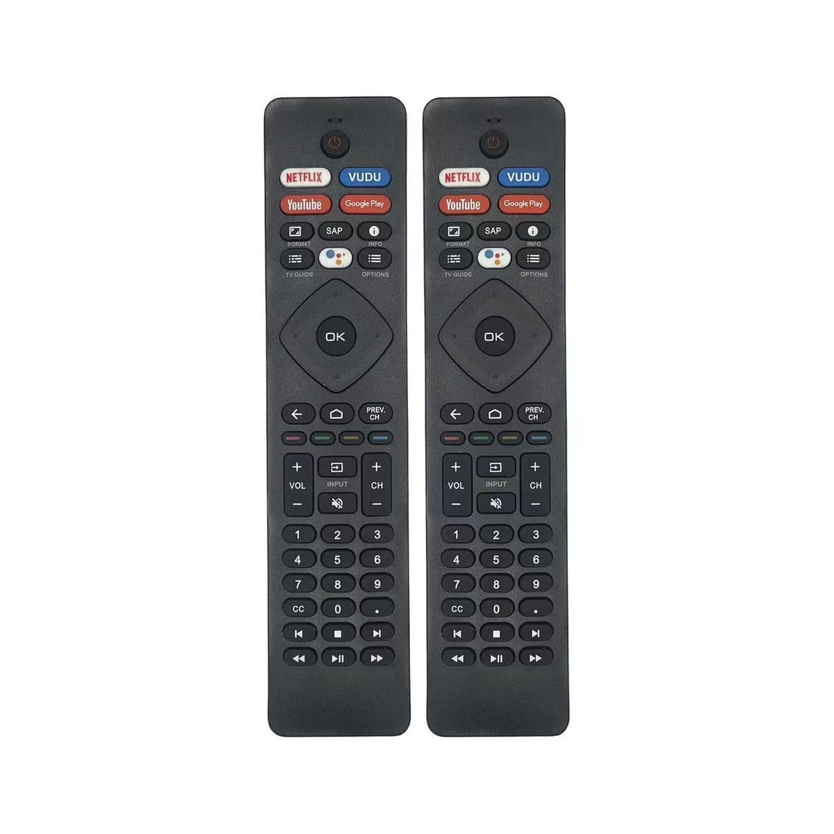 (2 Pack) NH800UP Remote Control for Philips TV Remote Replacement for All Philips Smart TV Remote IR Remote for Philips Android LED LCD 4K Smart TV with 4 Shortcut Hotkeys