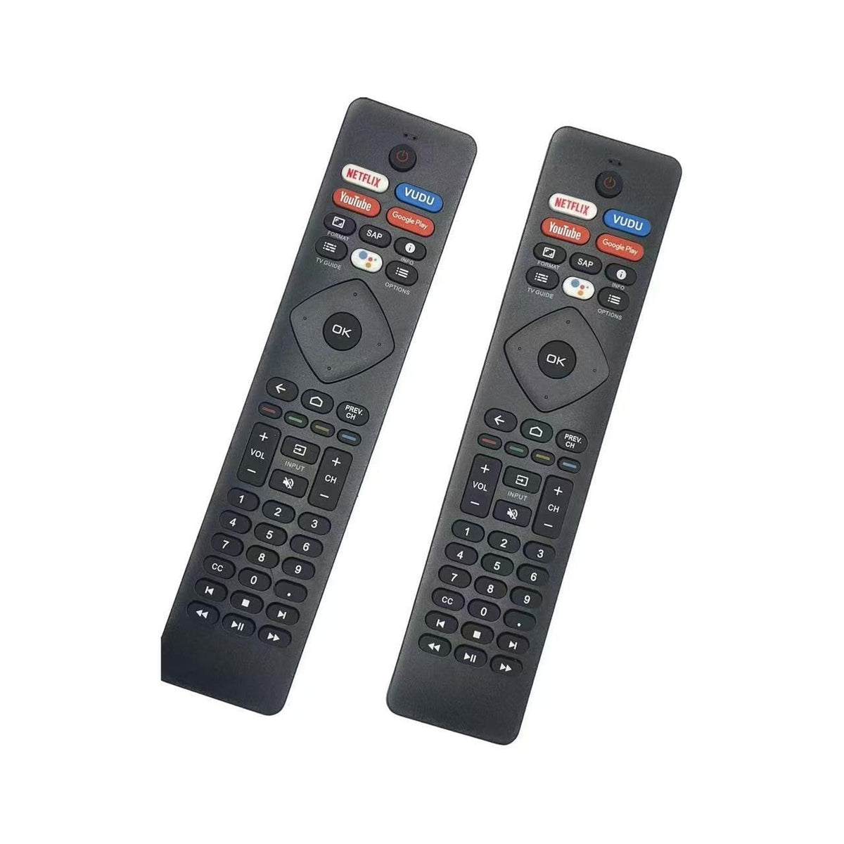 (2 Pack) NH800UP Remote Control for Philips TV Remote Replacement for All Philips Smart TV Remote IR Remote for Philips Android LED LCD 4K Smart TV with 4 Shortcut Hotkeys