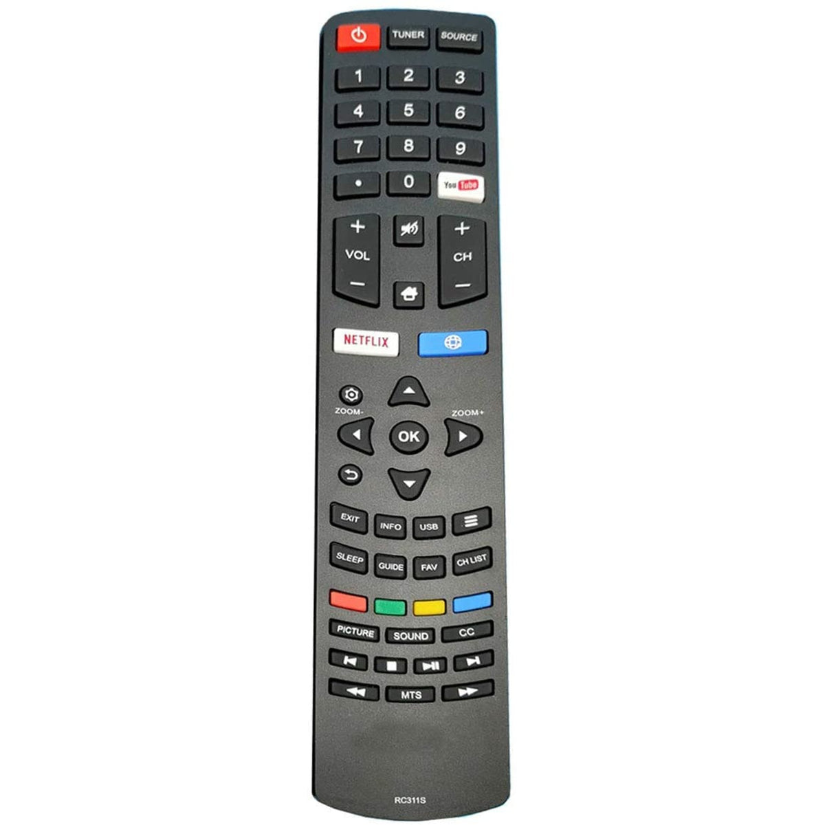 RC311S Replacement Remote fit for JVC TV 55D1620 55D1680 55D6080 50D1400 50FL801/50D1202 55D1202 55D1241 55D1600