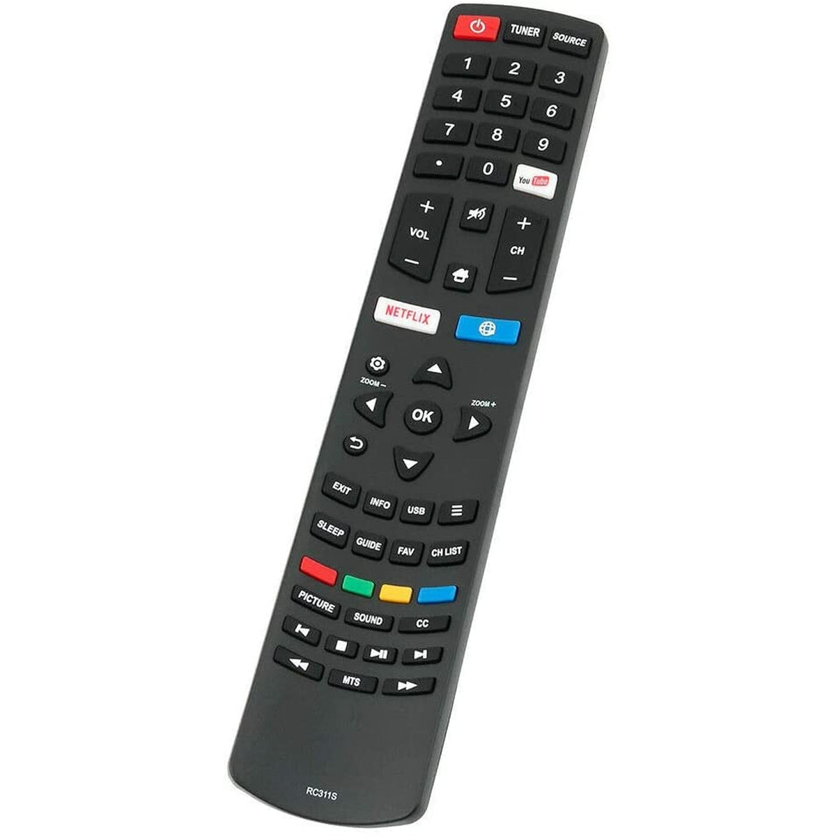 RC311S Replacement Remote fit for JVC TV 55D1620 55D1680 55D6080 50D1400 50FL801/50D1202 55D1202 55D1241 55D1600