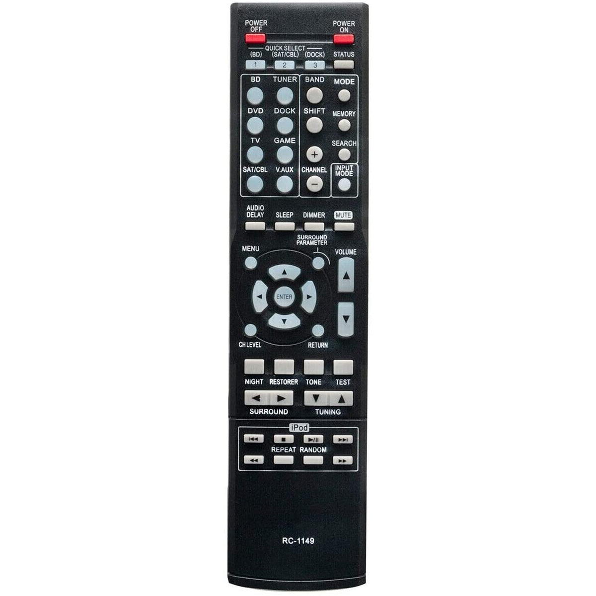New RC-1149 Replaced Remote Compatible with Denon AV Receiver AVR-390 AVR-391 AVR-591 AVR-930 RC-1158 AVR-1601 AVR-2506 AVR-1310 AVR-1311 AVR-1312