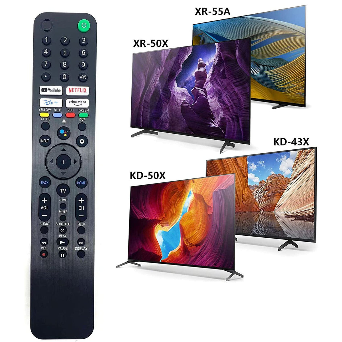 Replaced RMF-TX520U MG3-TX520U Voice Remote Fit for All Sony TV Sony Bravia TV, Sony Smart TV, XBR/KD/XR Series X80J, X85J, X90J, A80J, X80CJ,KD-43X, KD-50X, XR-50X, XR-55ARB Series