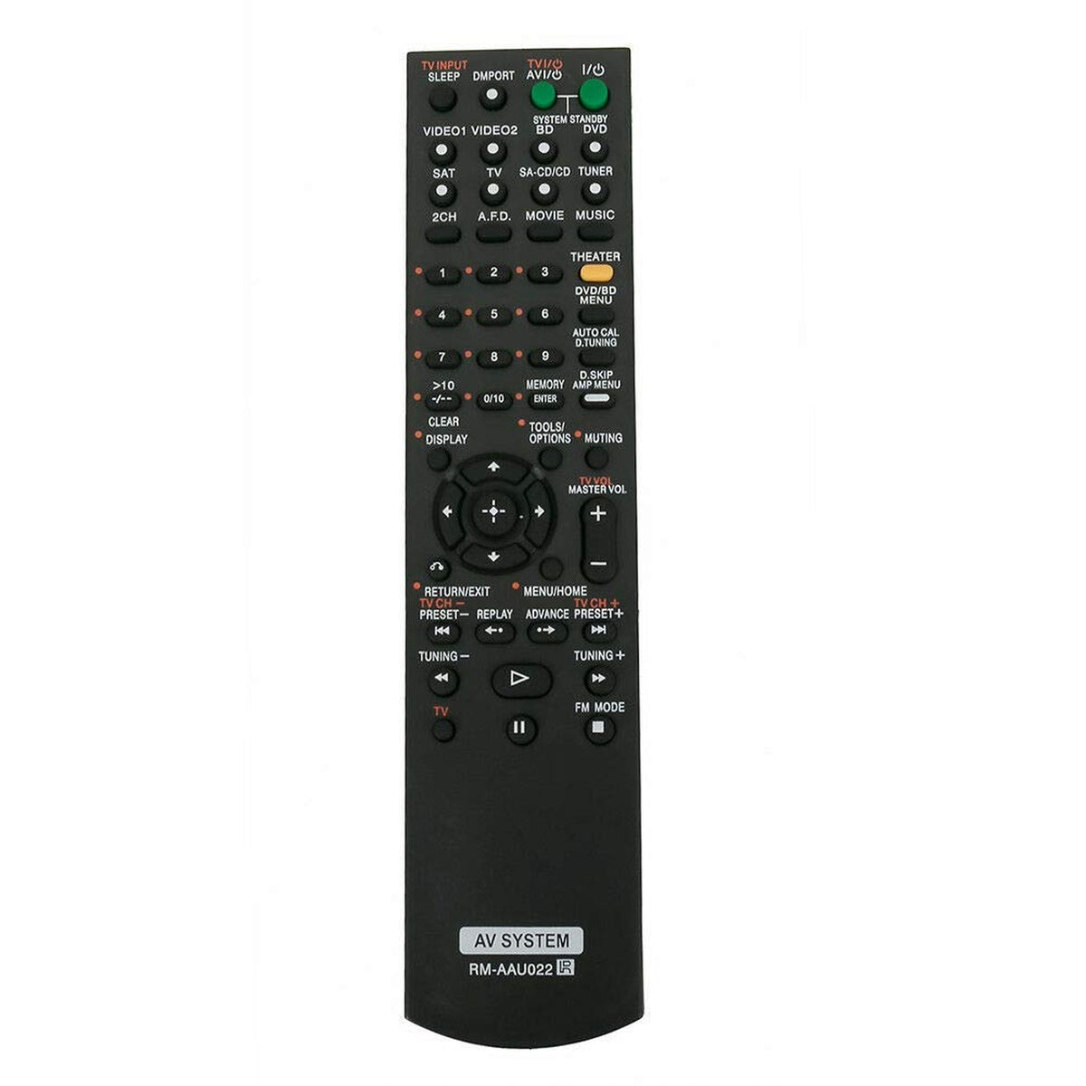 New RM-AAU022 Replaced Remote for Sony Home Theater Audio/Video Receiver AV System STR-DG520 STRKM7500 HTDDWG700