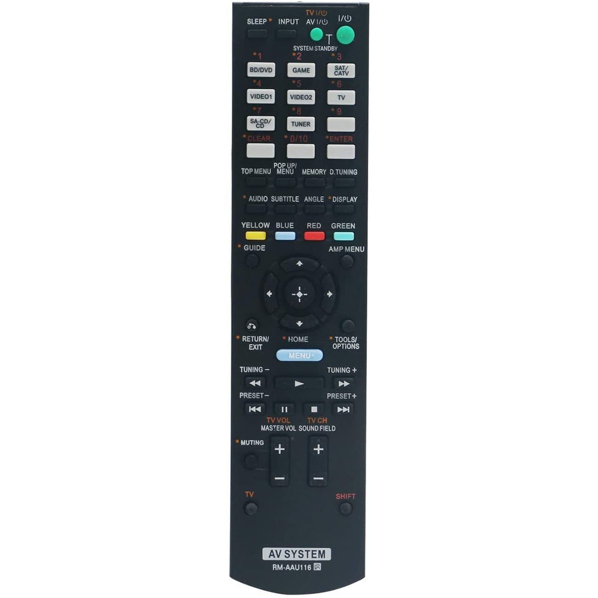 RM-AAU116 Replaced Remote for Sony AV Receiver System STR-DH740 STR-DH830 STR-DH550 STR-DH540B SS-SRP3500 HT-DDW3500