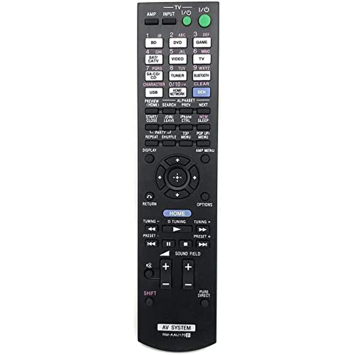 RM-AAU170 Replaced Remote Fit for Sony STRDN840 STR-DA4600ES STRDH540 STR-DH540 STR-CT550WT RM-AAU073 RM-AAU168 RMAAU169 RM-AAU120 RM-AAL008 RM-AAU154 149205111 Home Theater System