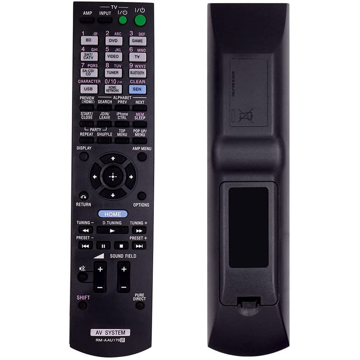 RM-AAU170 Replaced Remote Fit for Sony STRDN840 STR-DA4600ES STRDH540 STR-DH540 STR-CT550WT RM-AAU073 RM-AAU168 RMAAU169 RM-AAU120 RM-AAL008 RM-AAU154 149205111 Home Theater System
