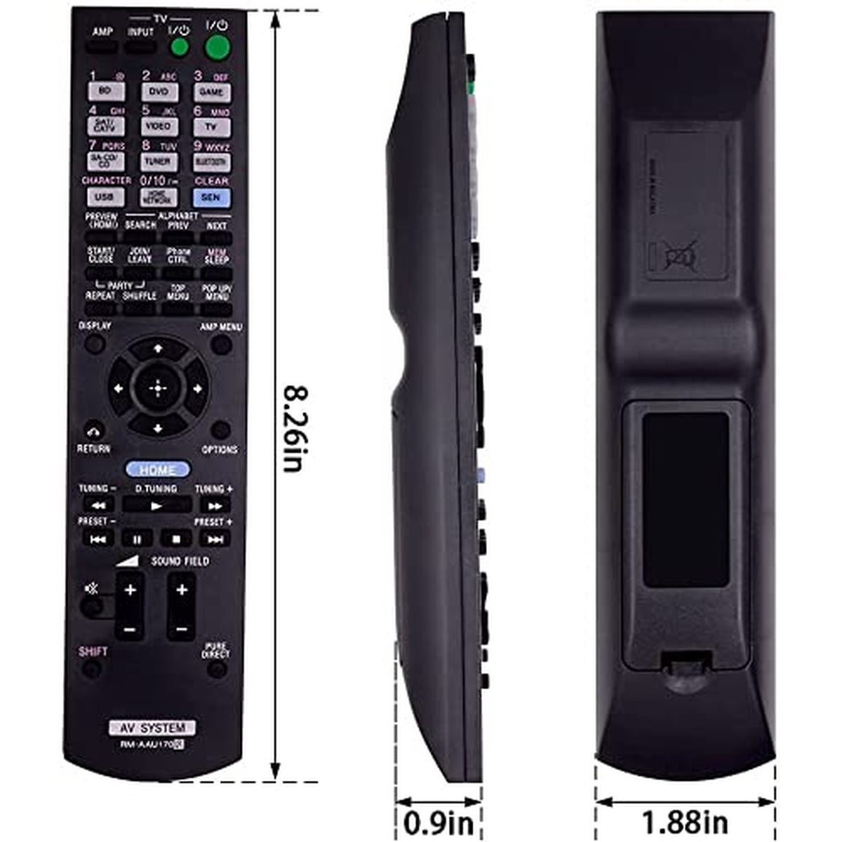 RM-AAU170 Replaced Remote Fit for Sony STRDN840 STR-DA4600ES STRDH540 STR-DH540 STR-CT550WT RM-AAU073 RM-AAU168 RMAAU169 RM-AAU120 RM-AAL008 RM-AAU154 149205111 Home Theater System