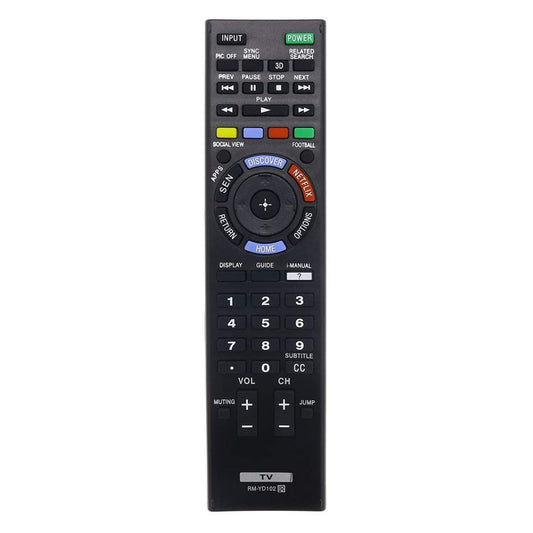 New RM-YD102 Replacement TV Remote Control for Sony Smart LED HDTV Television with 3D Button, Discover & Netflix Buttons