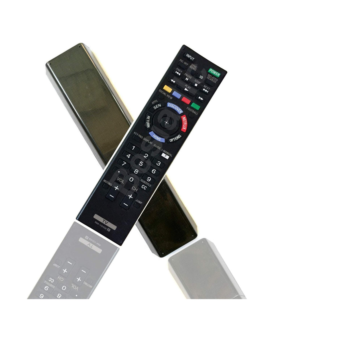 New RM-YD102 Replacement TV Remote Control for Sony Smart LED HDTV Television with 3D Button, Discover & Netflix Buttons