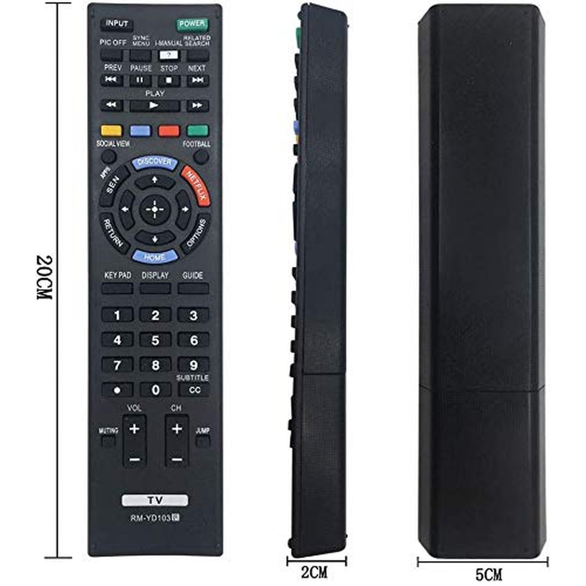 New RM-YD103 Remote Control fit for Sony LED Smart HDTV KDL32W700B KDL40W580B KDL40W590B KDL40W600B KDL42W700B KDL48W580B KDL48W590B KDL48W600B KDL50W700B with Netflix Button