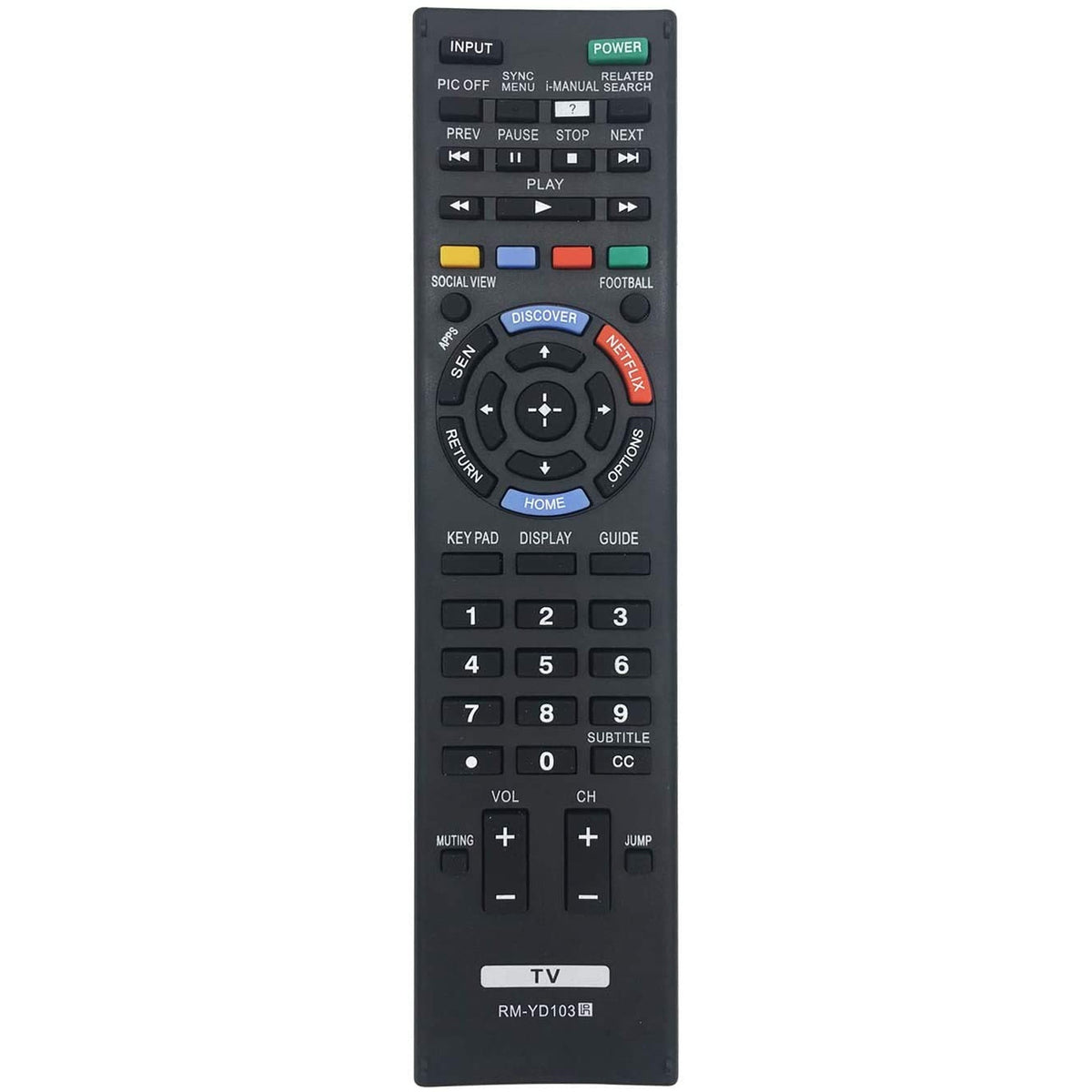 New RM-YD103 Remote Control fit for Sony LED Smart HDTV KDL32W700B KDL40W580B KDL40W590B KDL40W600B KDL42W700B KDL48W580B KDL48W590B KDL48W600B KDL50W700B with Netflix Button