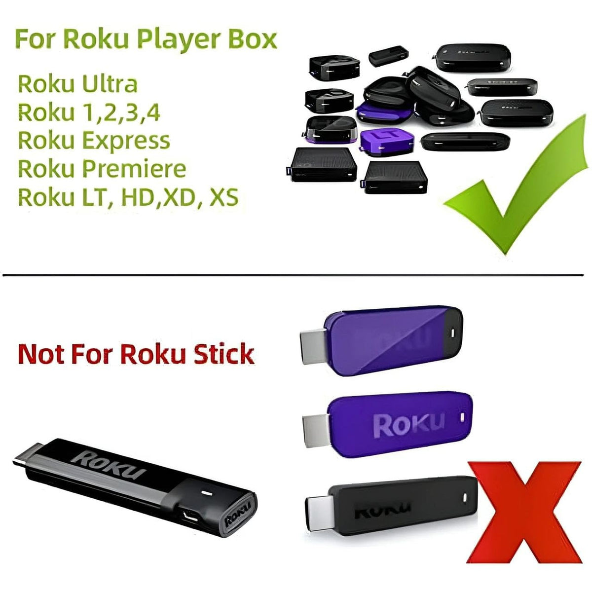 (2 Pack) Replaced Remote Compatible with ROKU Box, ROKU Express, ROKU Premiere, ROKU Player, ROKU 1 2 3 4 NOT for Any ROKU Stick or ROKU TV