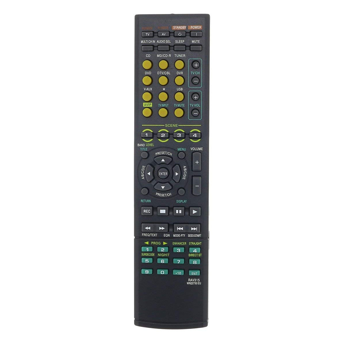 New RAV315 Replace Remote Control fit for Yamaha AV Receiver Home Audio RX-V461 RX-V561 377 640 WN22730 EU RAV311 HTR-6040 HTR-6050 HTR-6230