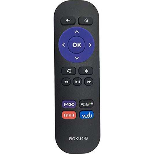 Youn New Replaced Remote Roku 4-B for Roku Streaming Player 1/2/ 3/4 (HD, LT, XS, XD, XDS) with M-GO/Amazon/Netflix/Vudu app Keys. Not Work with Roku Stick/TV!