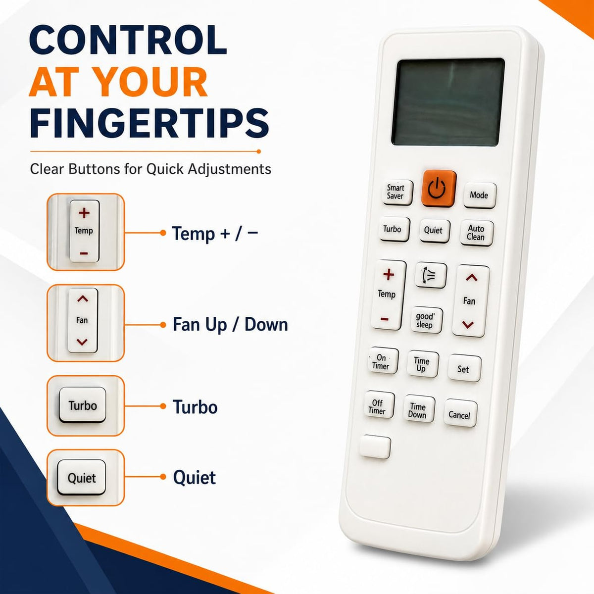 DB93-11115K Replace AC Remote Compatible with Samsung Air Conditioner | DB93-11489L DB63-02827A DB93-11115U KT3X00