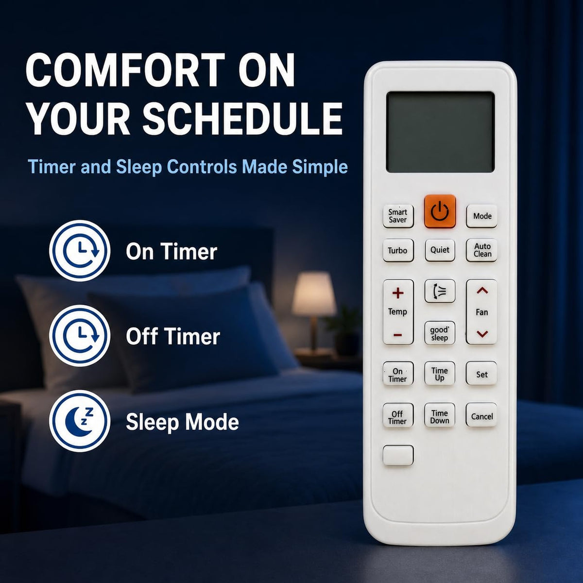 DB93-11115K Replace AC Remote Compatible with Samsung Air Conditioner | DB93-11489L DB63-02827A DB93-11115U KT3X00
