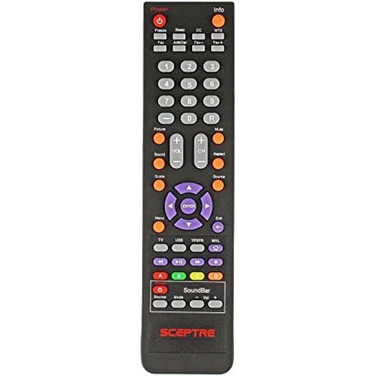 Sceptre TV DVD Soundbar Combo Remote for Sceptre TV DVD Soundbar E243BD-FHD E246