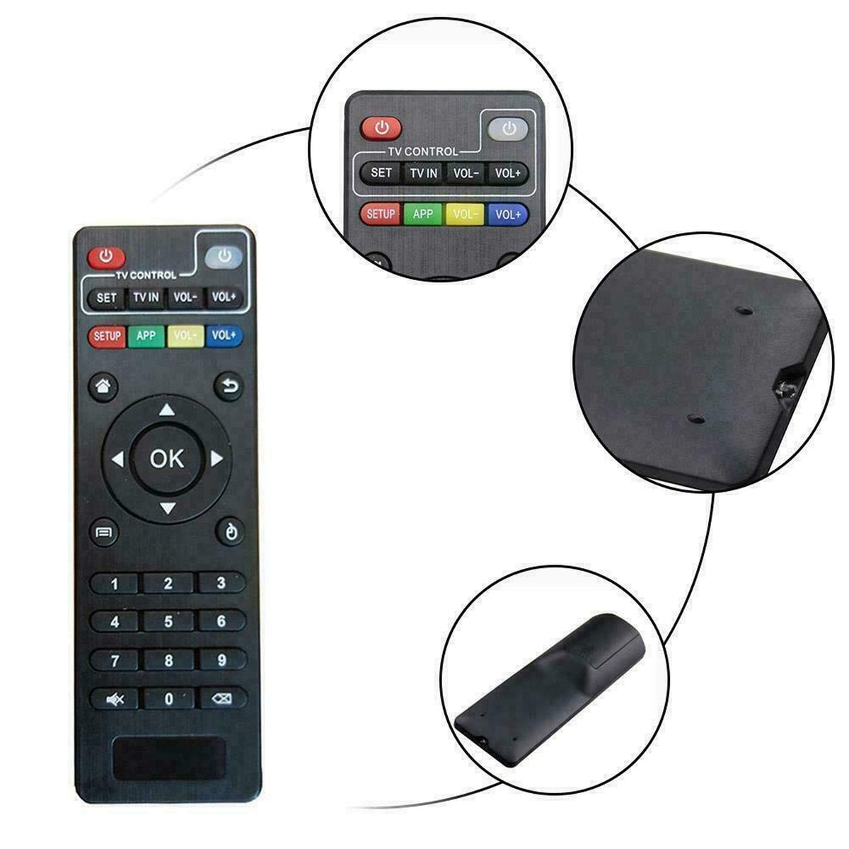 Young Replacement Remote Control Controller for Android TV Box MXQ, MXQ PRO, MXQ-4K, M8S, M8N, T95, T95M, T95N, T95X, X96, X96mini, H96, H96 Pro, Black