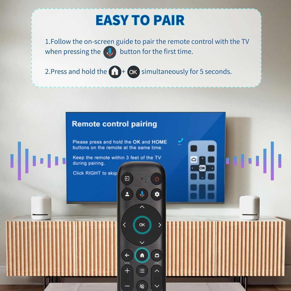 OEM New Remote for TCL-Google-TV-Remote Compatible with TCL Q6/Q7/QM8/S3/S4 Series(with Voice Function)
