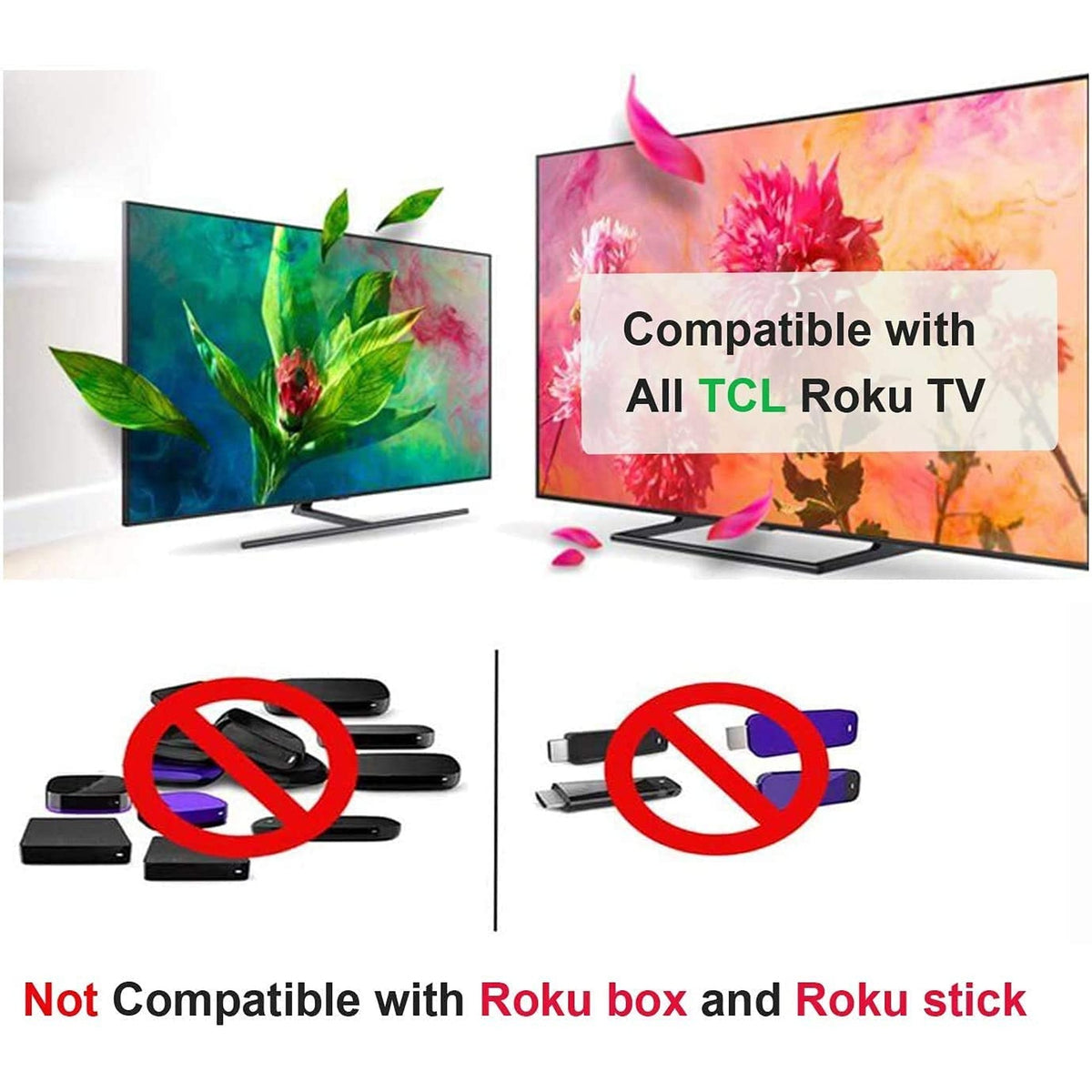 Replaced RC280 with Fluorescent Light Remote for TCL Roku TV 55S405 50FS3750 55FS3700 49S405 TCL ROKU TV4 Night Light 0