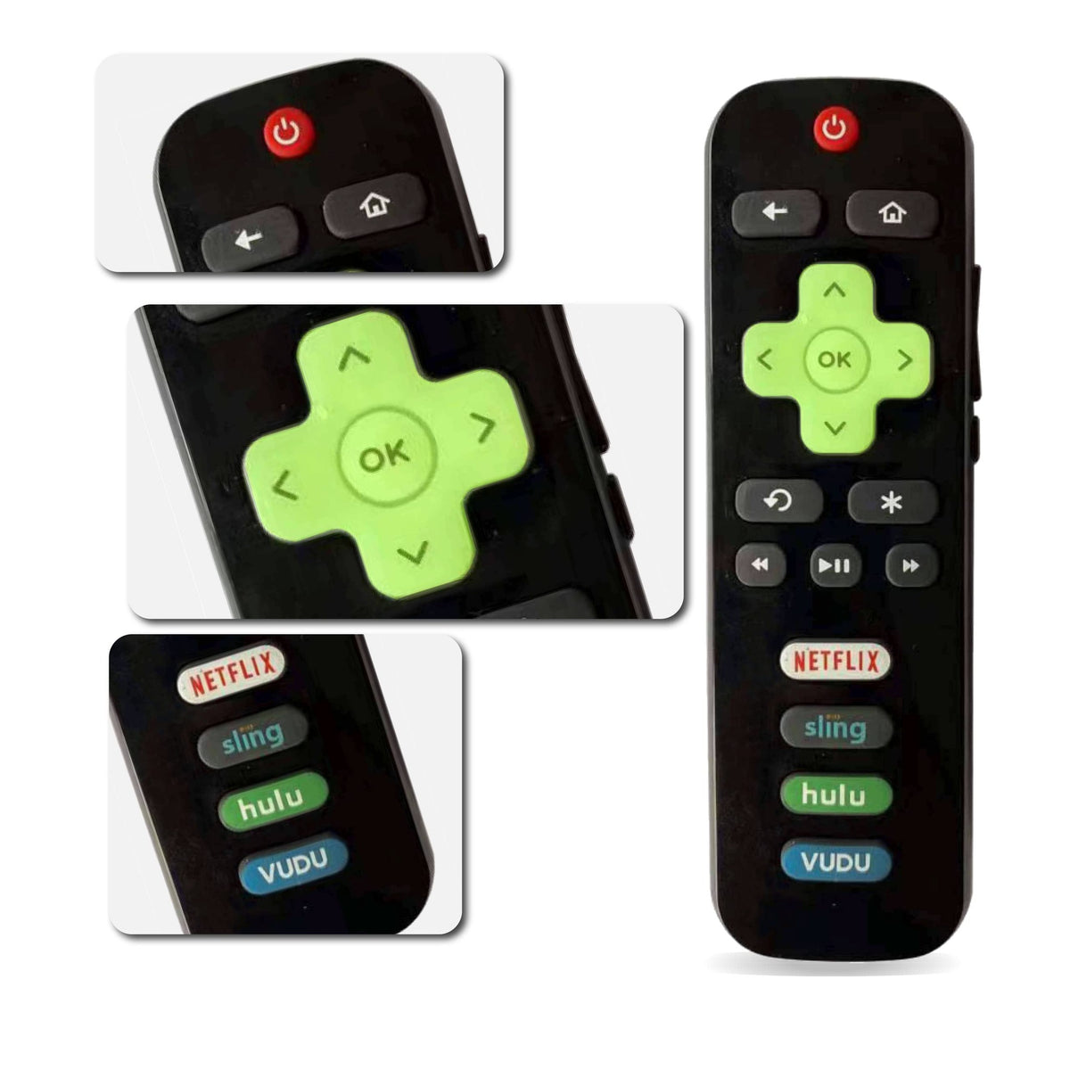 Replaced RC280 with Fluorescent Light Remote for TCL Roku TV 55S405 50FS3750 55FS3700 49S405 TCL ROKU TV4 Night Light 0