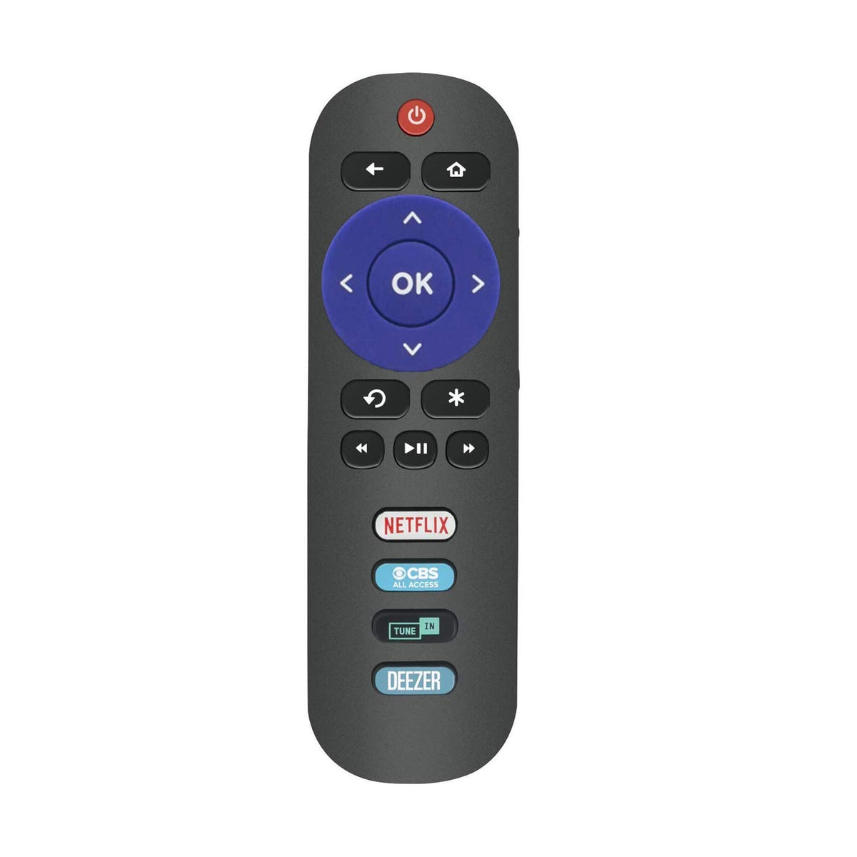 Young RC280 Replacement Remote Control for ROKU TCL Smart Televisions with Netflix, CBS, Tunein, Deezer Shortkeys