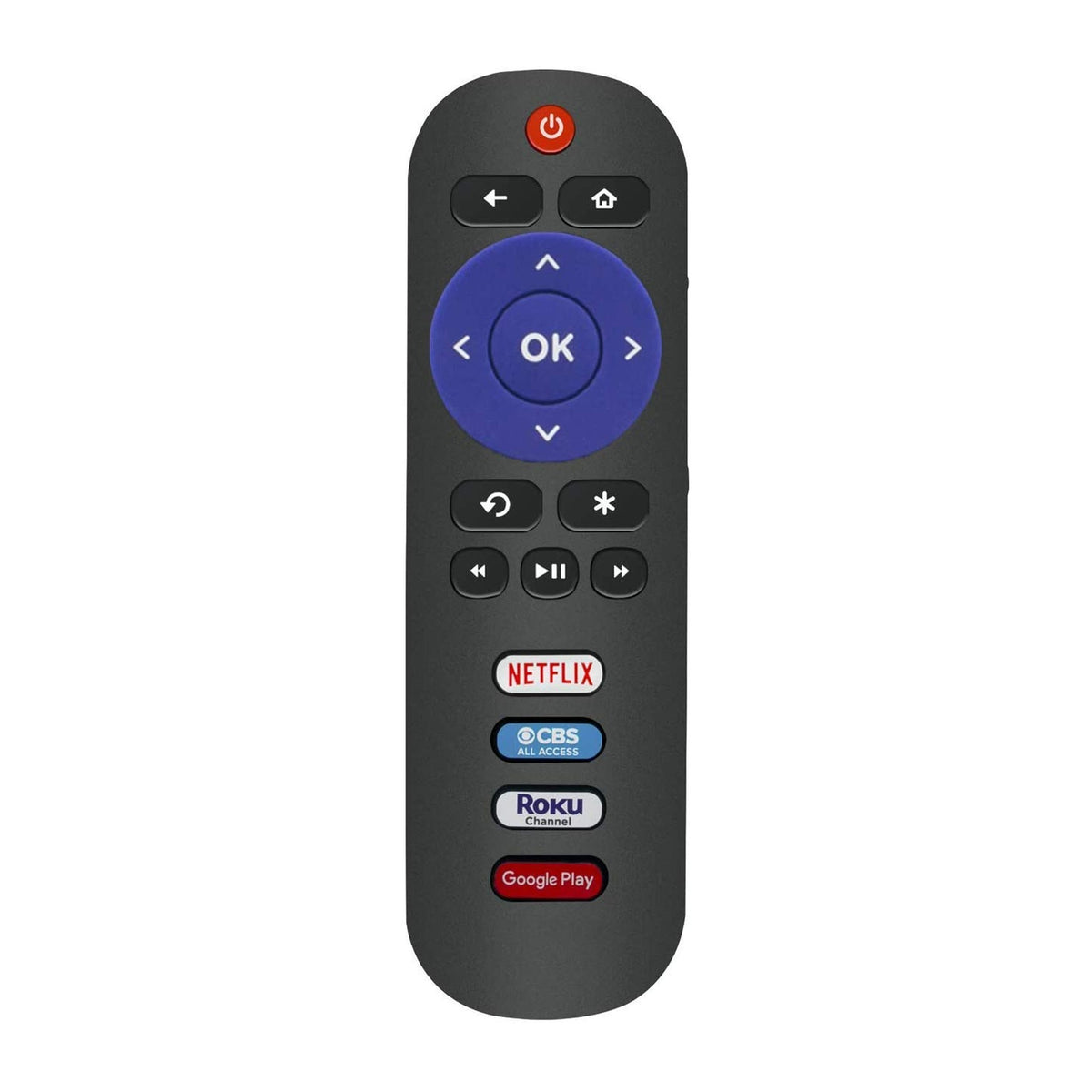Young New TRC280J Remote fit for TCL ROKU TV 40FS3750 40FS3800 40FS3850 48FS3700 48FS3750 50FS3800 50FS3850 55FS3700 55FS3750 with 4 Netflix, CBS All Access, Roku Channel, Google Play App Keys
