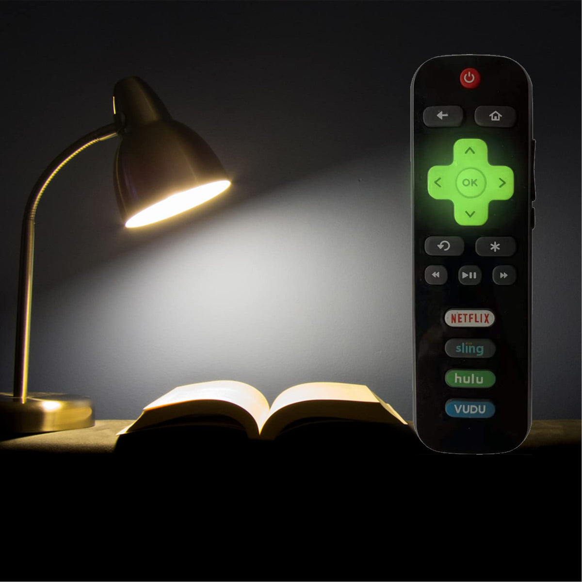 (Pack of 2) Replacement Universal Roku TV Remotes [Glow in The Dark], Compatible ONLY with Roku TV Model: TCL/Hisense/Onn/Sharp/Element/Westinghouse/and Philips Roku TV (Not for Roku Stick and Box)