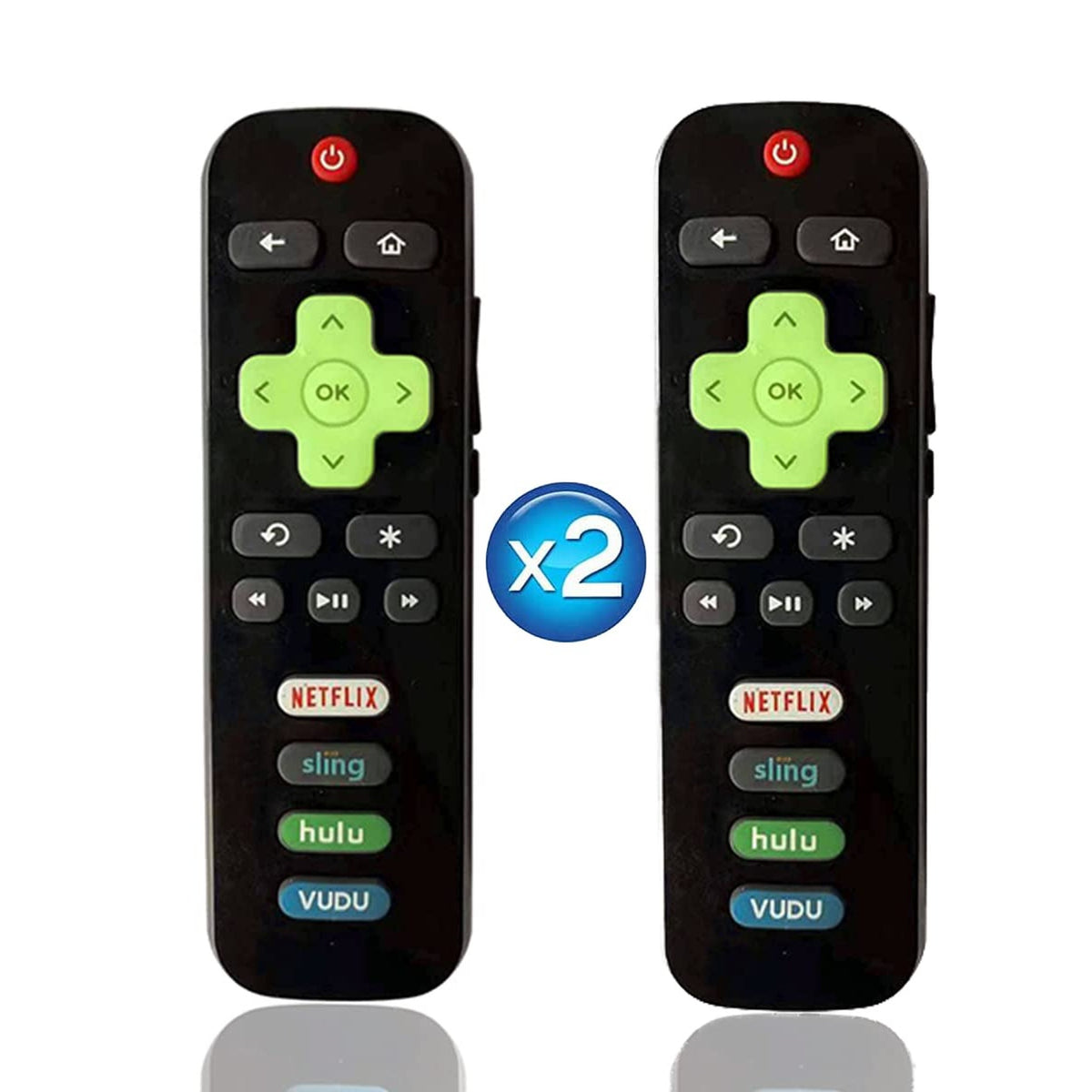 (Pack of 2) Replacement Universal Roku TV Remotes [Glow in The Dark], Compatible ONLY with Roku TV Model: TCL/Hisense/Onn/Sharp/Element/Westinghouse/and Philips Roku TV (Not for Roku Stick and Box)