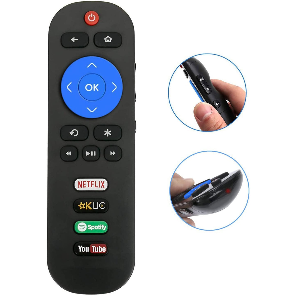 Young Replacement Remote Control for TCL Roku TV 43S425 32S327 50S425 55S425 65S425 75S425 43S525 50S525 55S525 65S525 65S405 65S401 55S401 43UP120 32S301 40S303 43S303 43S403
