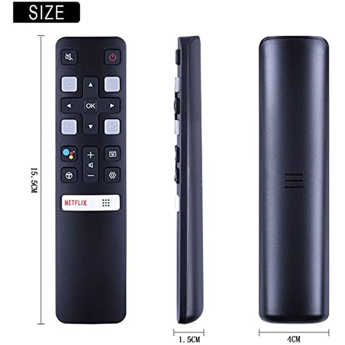 RC802V Replaced Remote Compatible with TCL Android TV 40S330 32S330 65Q637 55Q637 55S430 43S430 65Q637 55Q637 43S434 50S434 55S434 65S434 75S434 32P30S 49P30FS 40S334 32S334[Without Voice Fuction]