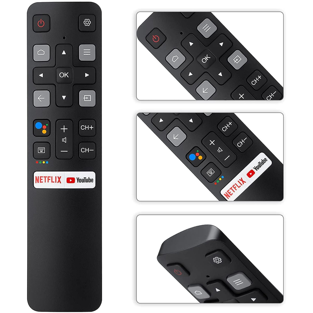 BESIA New Bluetooth Remote RC802V FNR1 fit for TCL TV 40S334 50S434 55S434 75S434 40S330 70S430 32S334 55S435 50S435 43S43432S6500A 65P8S 65P8 55P8S 49S6800FS 49S6800 32S6500S 32S6800S 32S6510S 32A325