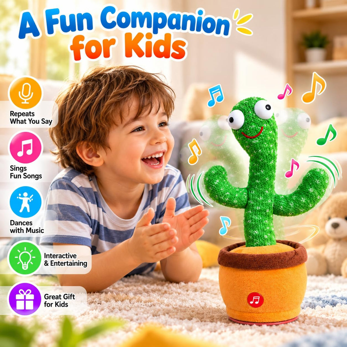 Interactive Dancing Cactus Toy – Singing, Talking & Endless Fun!