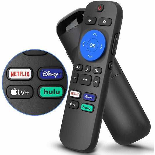Replaced Remote for All Roku TCL/JVC/RCAPhilips/Magnavox/Haier/Sanyo/LG Roku TV with Apple TV+, DSY+, Netflix, Hulu Buttons [Not for Roku Stick, Roku Box]
