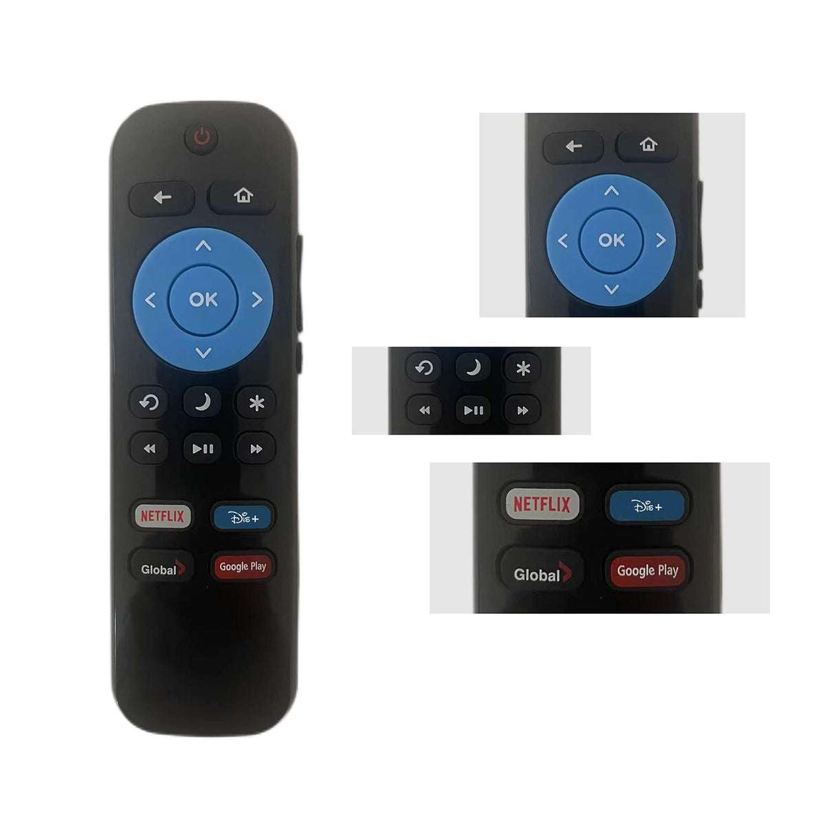 Replaced Remote Fit for All Westinghouse Roku TV with Netflix, DSY+, Global, Google Play Buttons