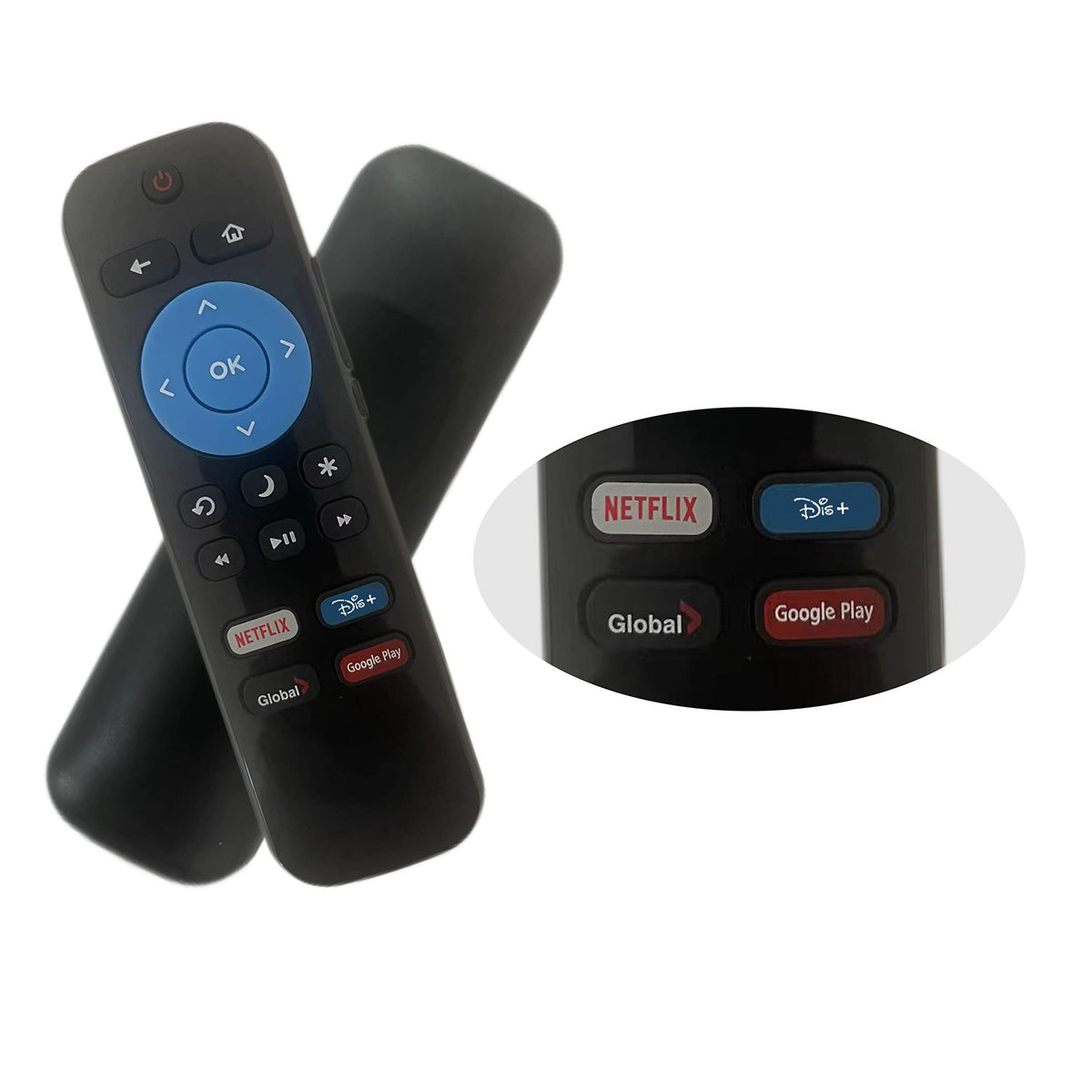 Replaced Remote Fit for All Westinghouse Roku TV with Netflix, DSY+, Global, Google Play Buttons
