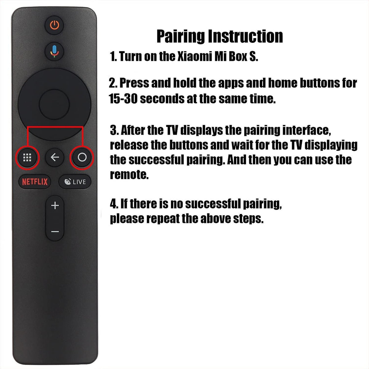 New Voice Replacement Remote XMRM-006 Fit for Xiaomi Mi Box S, Mi TV Stick, Mi TV Stick 4K [ NOT for MI TV or Box 3]