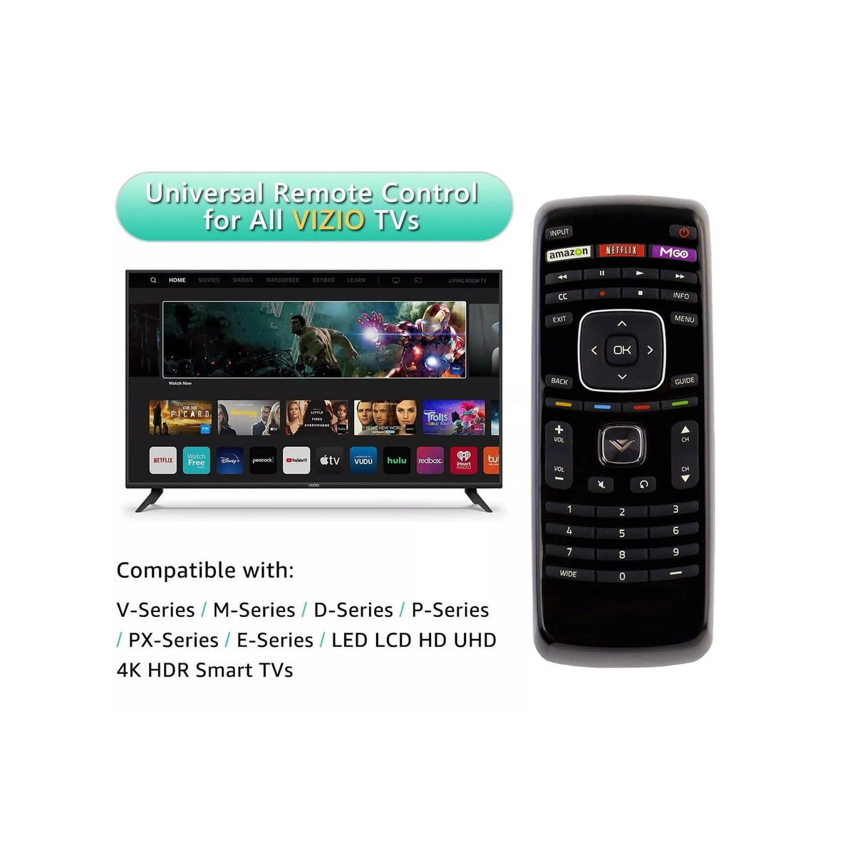 New Vizio Universal Remote Control for All VIZIO Brand TV, Smart TV - 1 Year Warranty