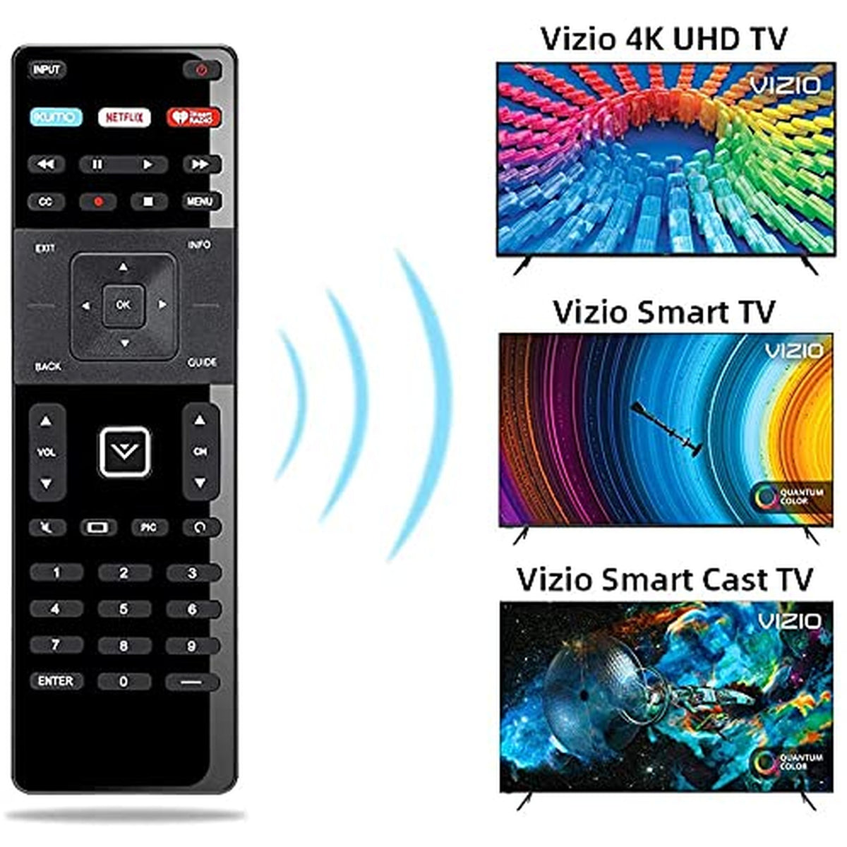 Universal Remote for Vizio Smart TV Remote XRT-122 and Vizio Smart TV 4K UHD HDR HDTV SmartCast Internet Vizio D E Series LED LCD 24 28 32 39 40 43 48 50 55 58 60 65 70 inch TV Netflix XUMO