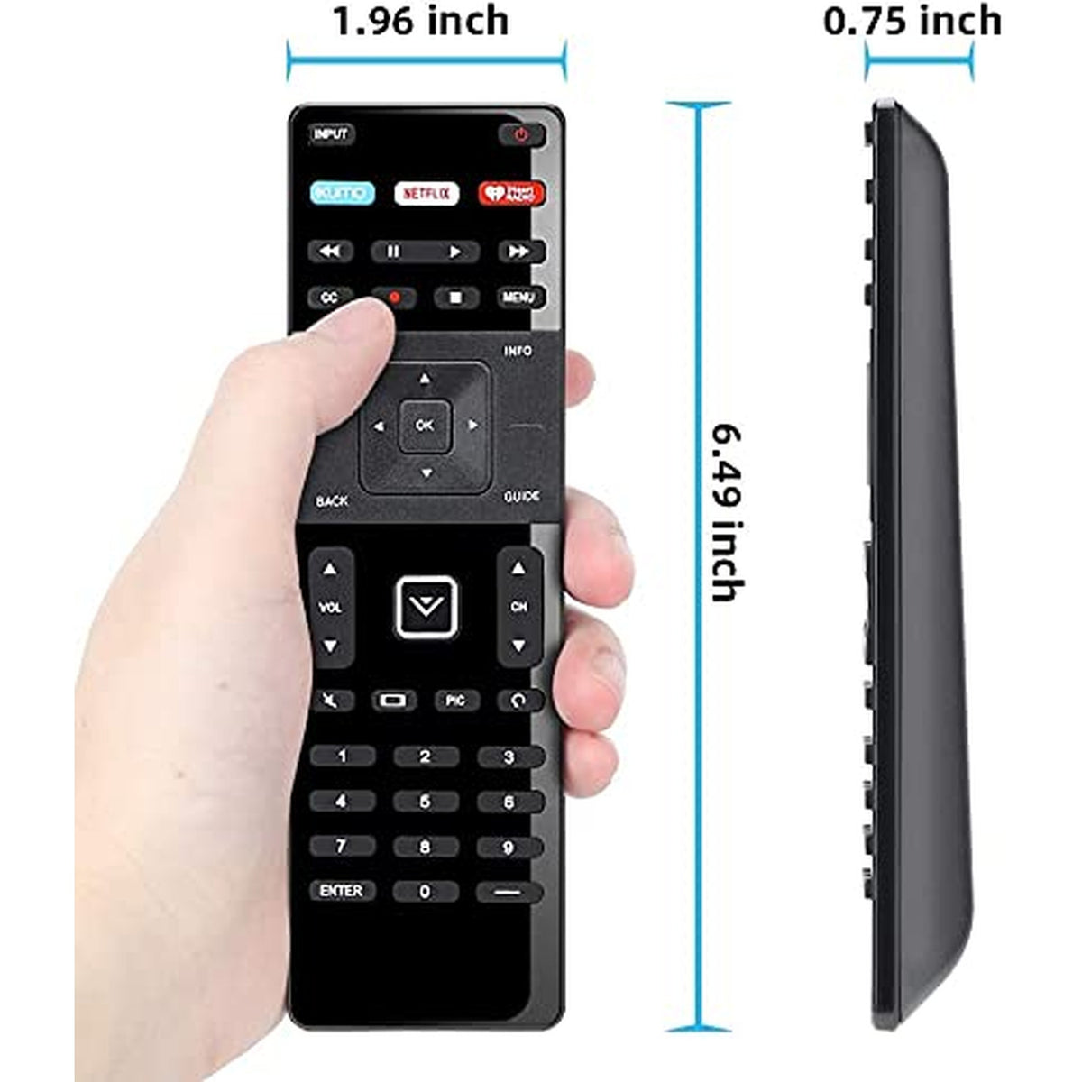 Universal Remote for Vizio Smart TV Remote XRT-122 and Vizio Smart TV 4K UHD HDR HDTV SmartCast Internet Vizio D E Series LED LCD 24 28 32 39 40 43 48 50 55 58 60 65 70 inch TV Netflix XUMO