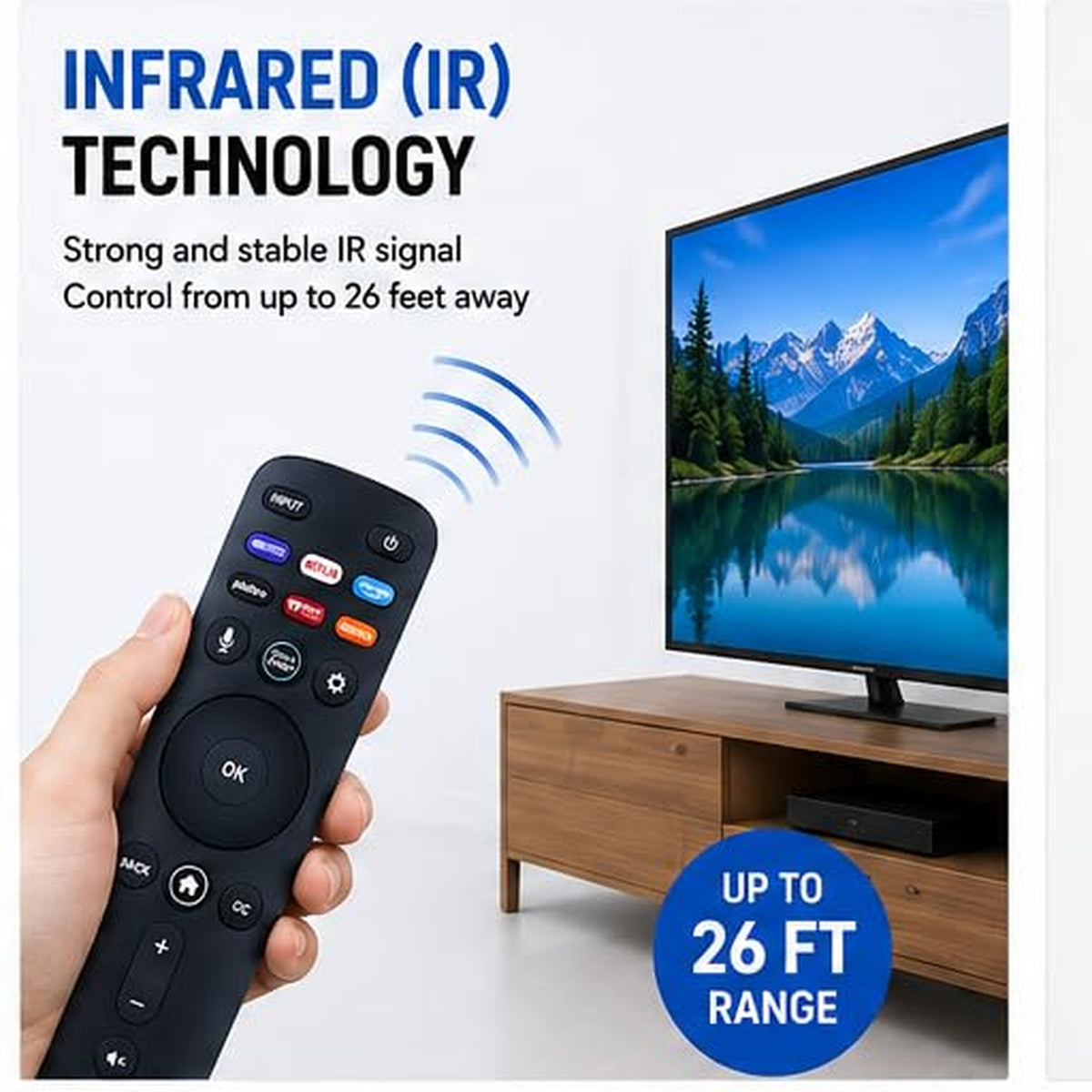 [2 Packs] Universal Vizio Remote XRT260 （No Voice ）Fit for All VIZIO Smart TV Smartcast 4K P-Series V-Series D-Series M-Series XRT136 XRT140 with Hbomax,Netflix,PrimeVideo,Plutotv,iHeartRadio,Crackle