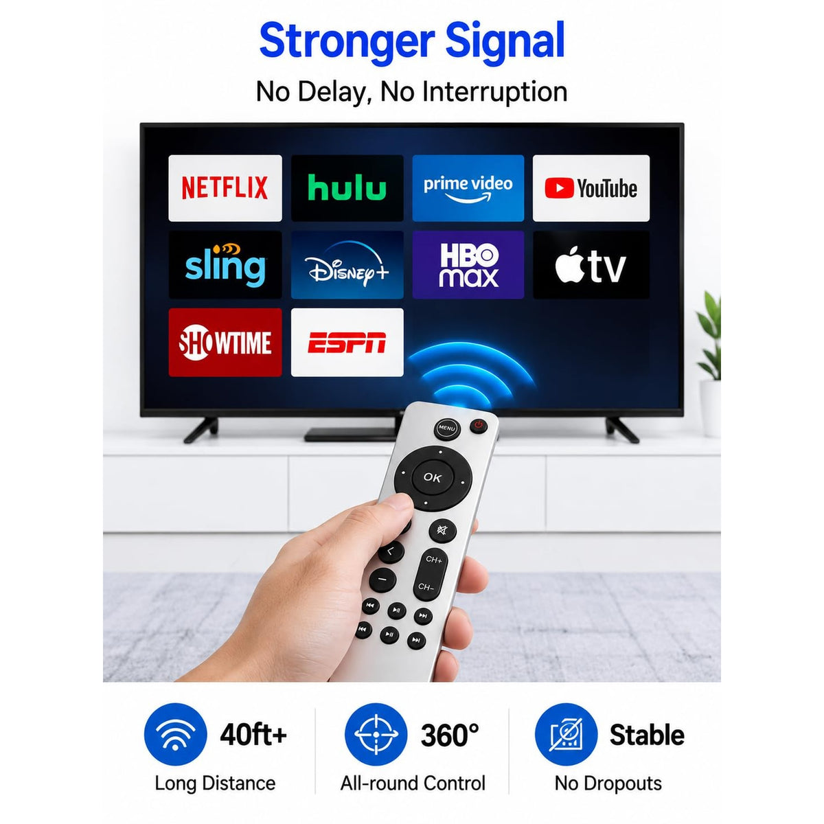 BESIA NEW Universal Replacement Remote for Apple TV 4K/ HD, A2843 A2737 A2169 A1842 A1625 A1427 A1469 A1378 (No Voice), Compatible with Samsung, LG, Sony, Westinghouse, Insignia, Vizio, Toshiba TVs