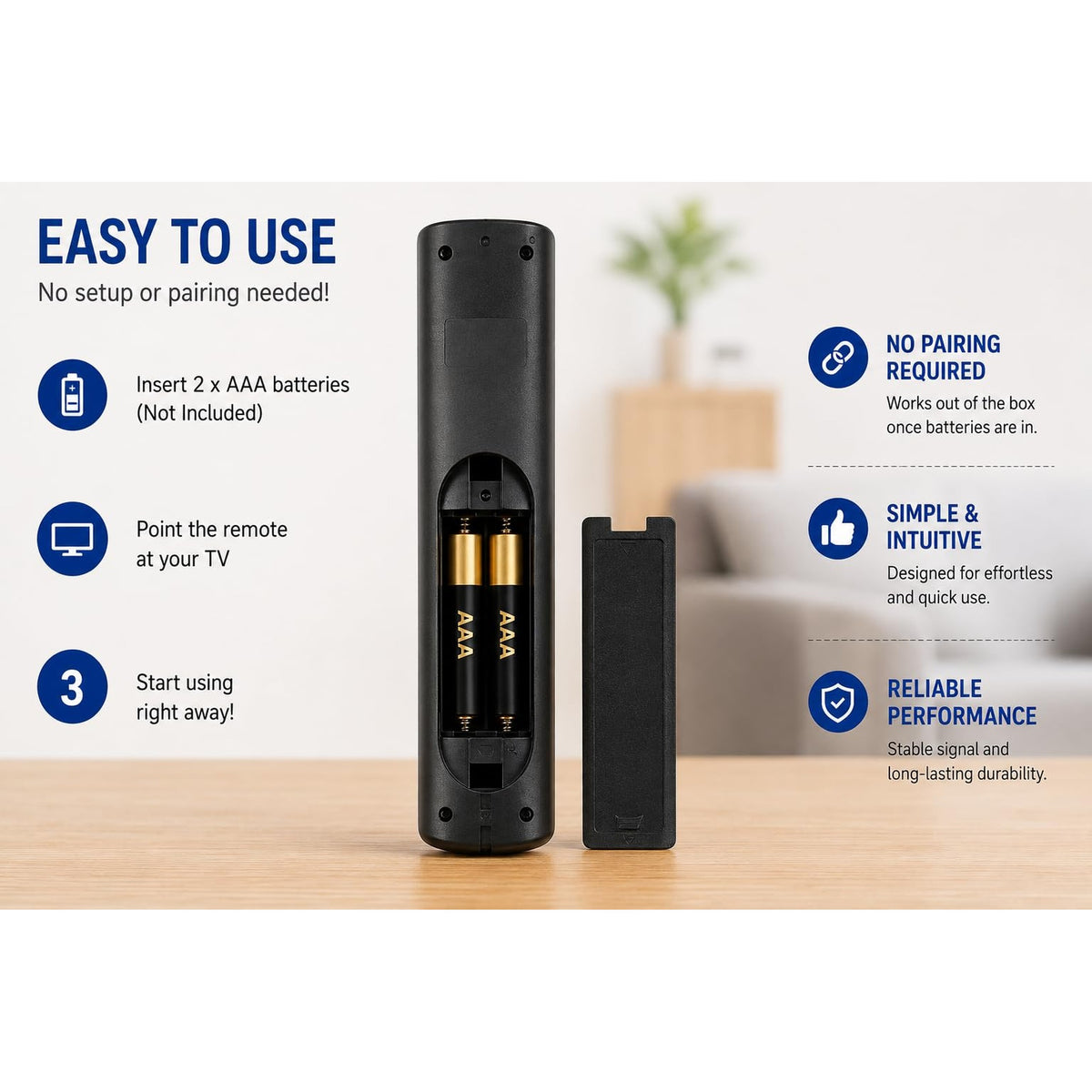 U-59S Universal Remote Control for Smart TV, LED LCD TV, Streaming, DVD/Blu-Ray, Home Theater & Soundbar – Multi-Function Replacement Remote with Netflix, YouTube & Prime Video Buttons
