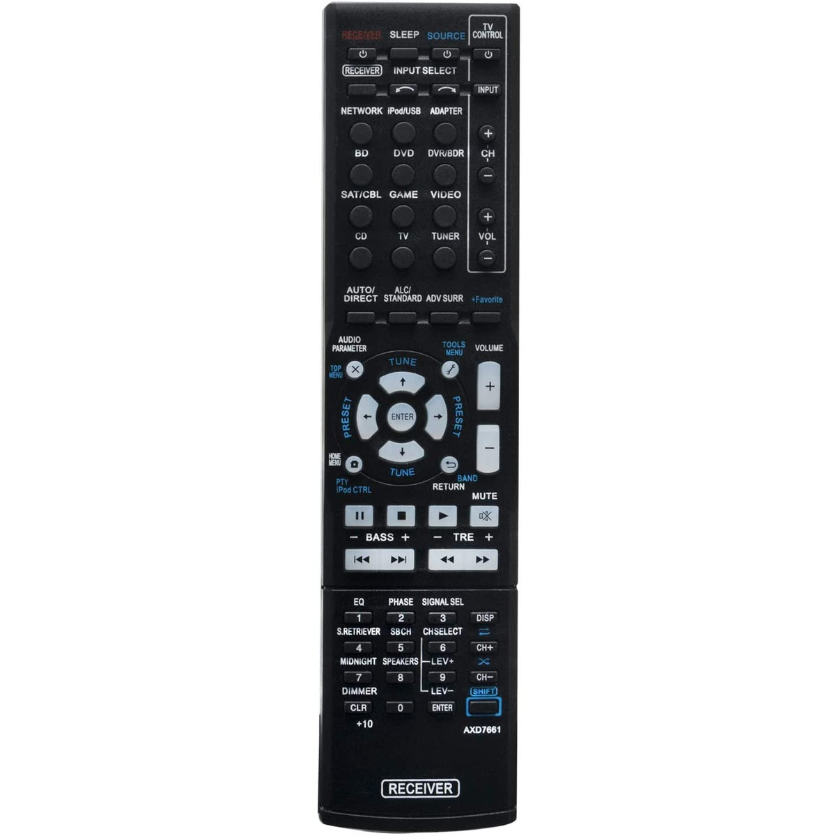 AXD7661 Replaced Remote fit for Pioneer AV Receiver VSX-822 VSX822K VSX1022K VSX-1022 VSX-822-K VSX-1022-K VSX822 VSX1022