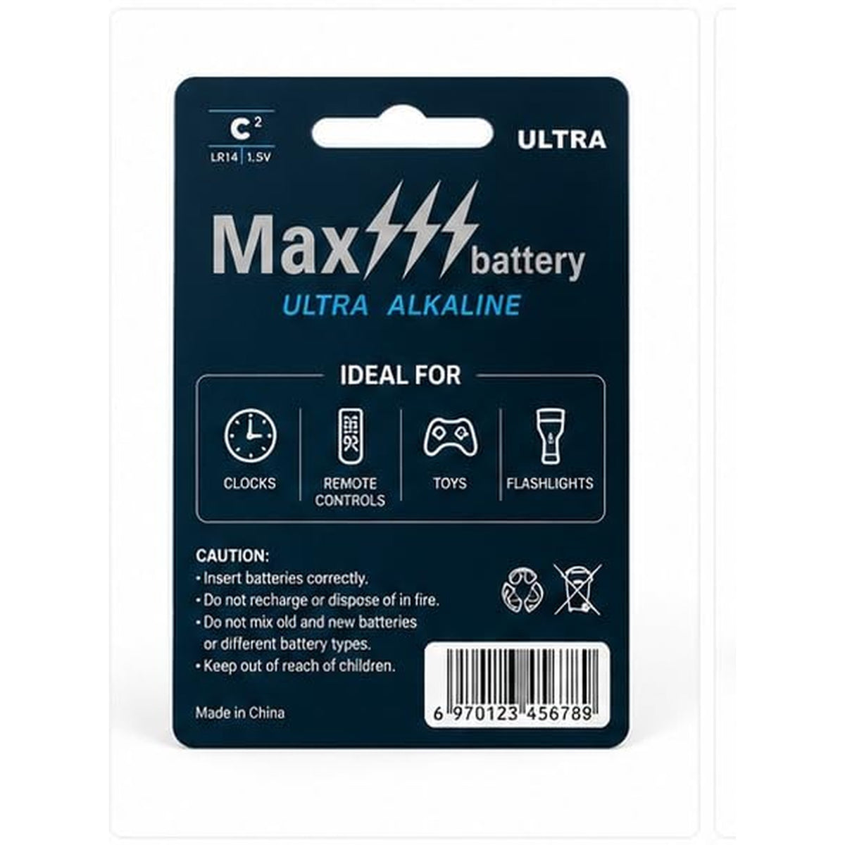 Besia Max Battery C Alkaline Batteries, 4 Pack, LR14 1.5V Ultra Alkaline Long-Lasting Power, Leak-Resistant Non-Rechargeable C Cell Batteries for Toys, Flashlights, Clocks & Household Devices