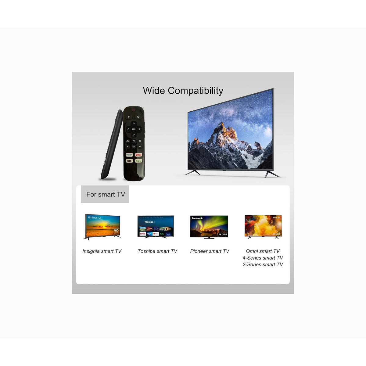 (2 Pack) BESIA Replacement Remote Compatible with Insignia/Toshiba Smart TV Remote Control (no Voice Control) Compatible with TV Models NS-55DF710NA21 NS24DF310NA21 NS39DF310NA21 NS50DF710NA21