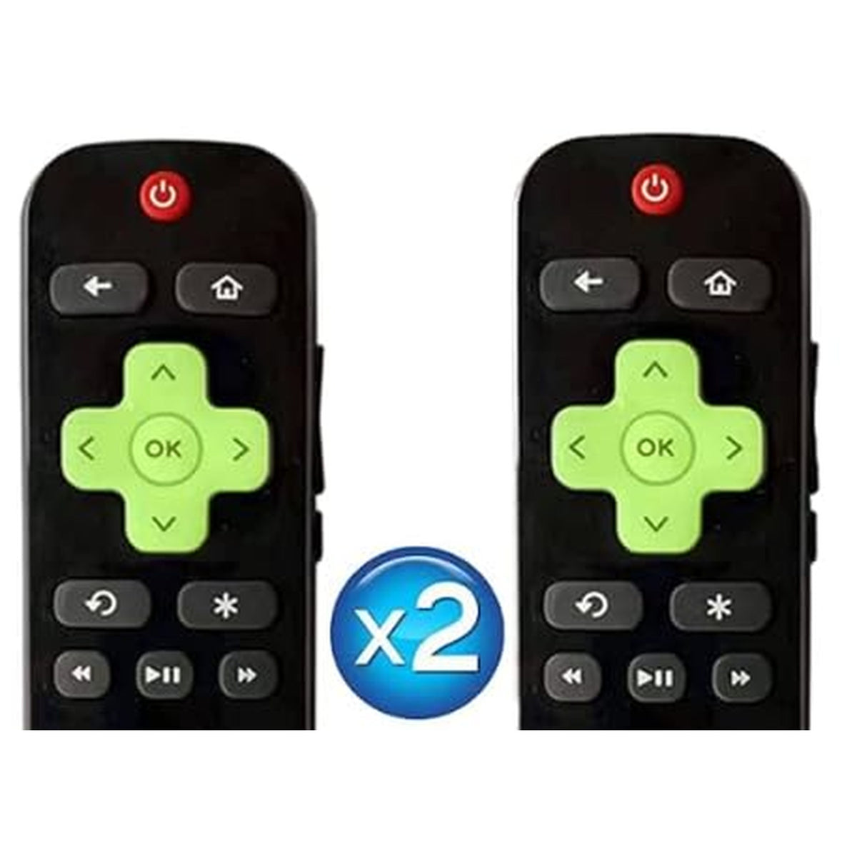 BESIA [Glow in The Dark] (Pack of 2) Replacement-Remote-Control for Roku-TV,Compatible for TCL Roku/Hisense Roku/Onn Roku/Philips Roku Smart TVs(Not for Stick and Box) TCL TV 91